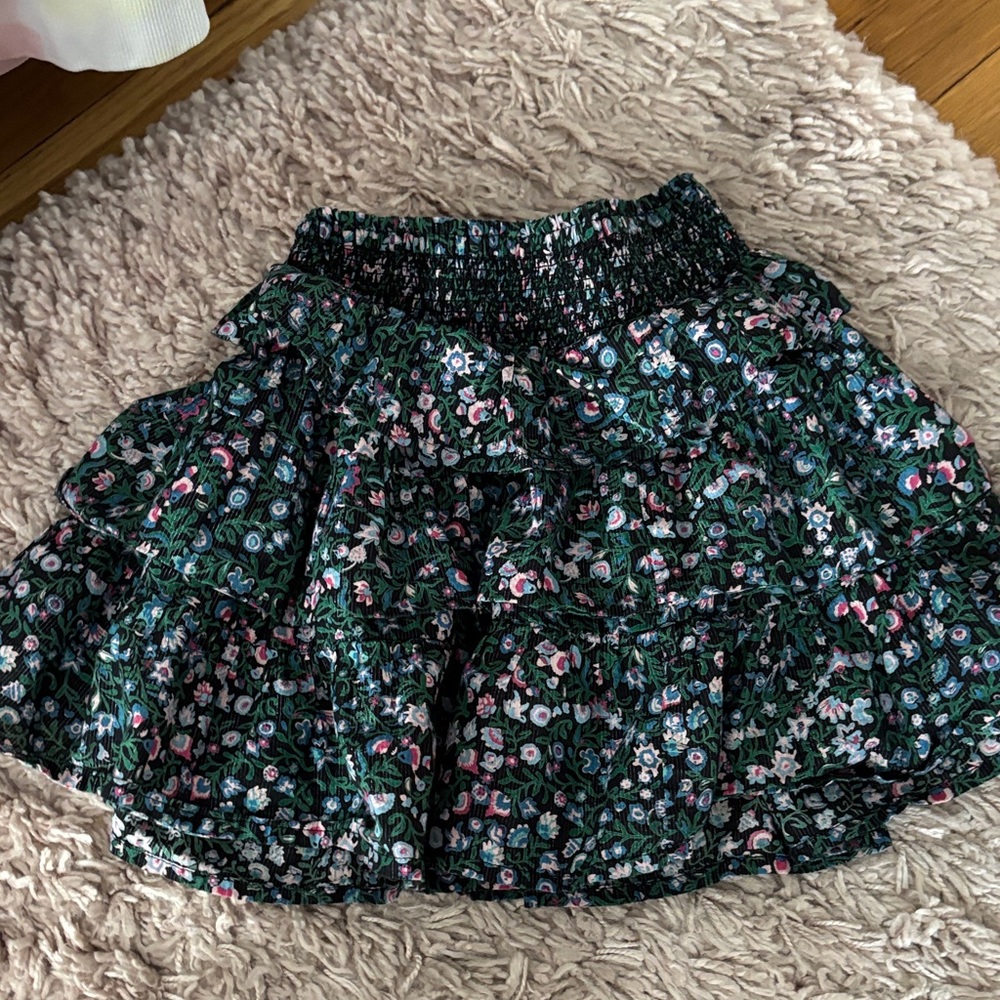 Roller Rabbit Black Floral Skater Skirt